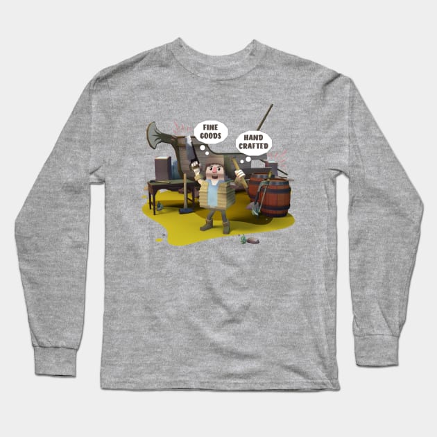 Hand crafted fine goods, Smart carpenter building a boat, Rho Long Sleeve T-Shirt by Nakano_boy